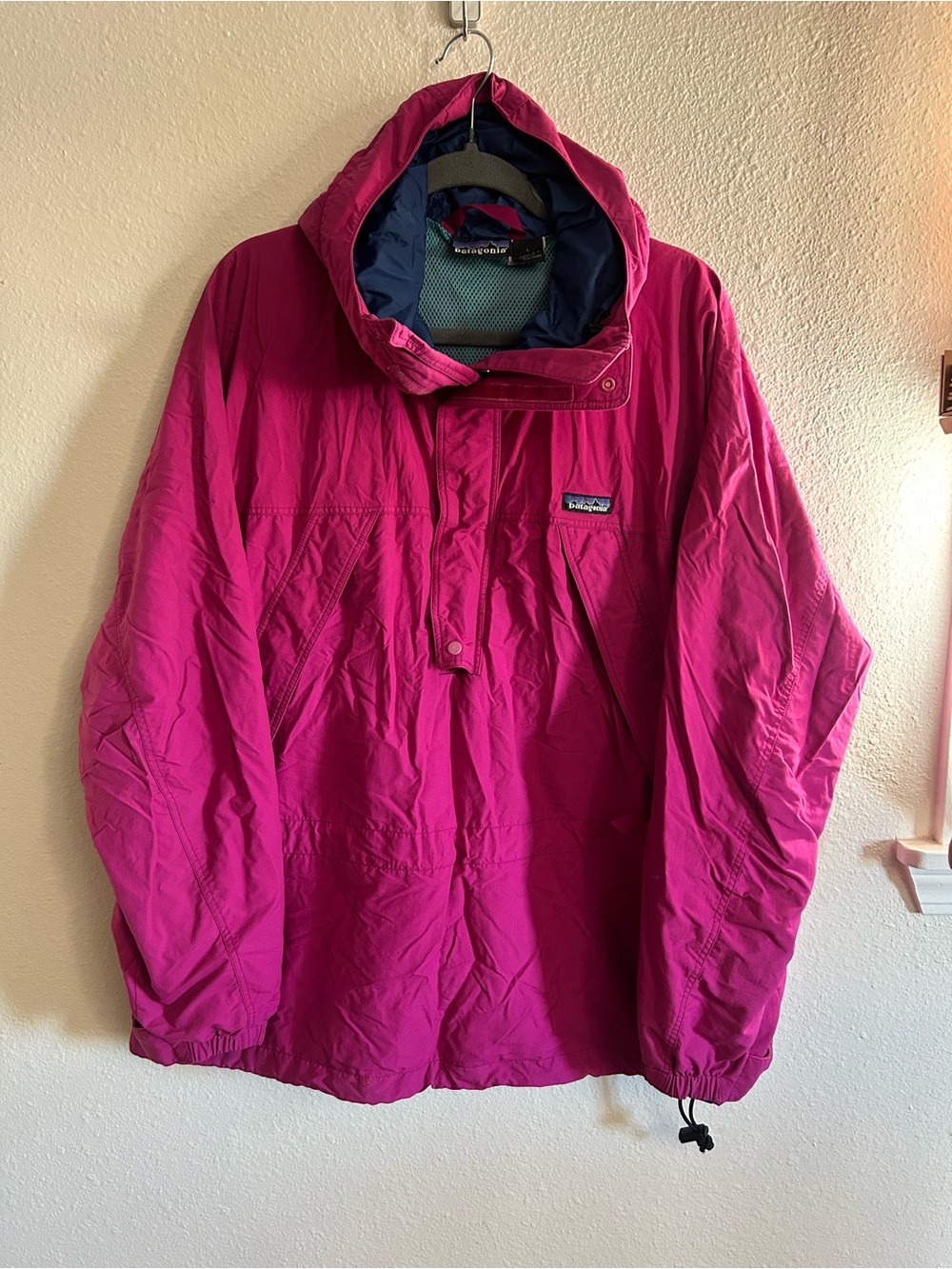 Vintage Patagonia Magenta Pink Pullover Windbreaker Jacket Women’s Size L